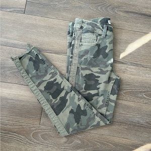 Zara Distressed Camo Skinny Jeans